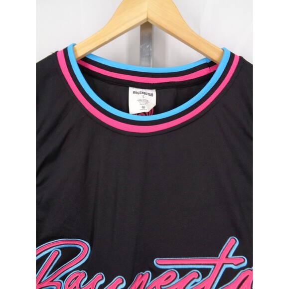 Bassnectar Basshead 808 Jersey Black Blue Pink Sz Large Mens Techno Music - Picture 3 of 13